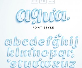 Glass textured alphabet shiny vector 01