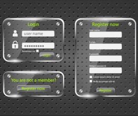 Glass web Interface design material vector 01