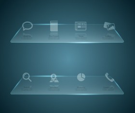 Glass web Interface design material vector 03