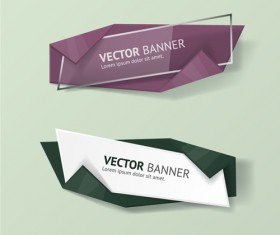 Glass with origami business banners vector 04