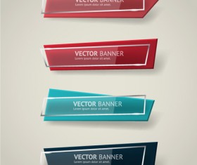 Glass with origami business banners vector 05