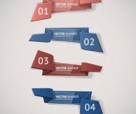 Glass with origami business banners vector 06