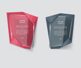 Glass with origami business banners vector 07