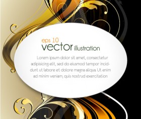 Glossy golden floral ornaments vector background 10