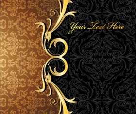 Glossy golden floral ornaments vector background 13