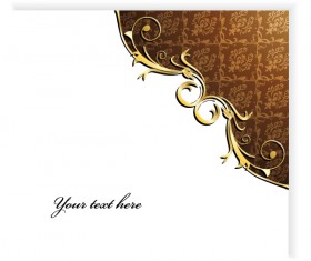 Glossy golden floral ornaments vector background 14