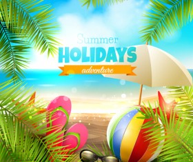 Happy summer holiday background vectors 03