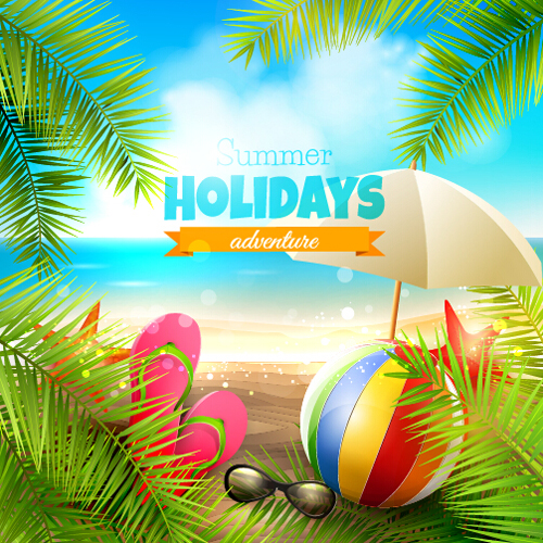 Download Happy summer holiday background vectors 03 free download