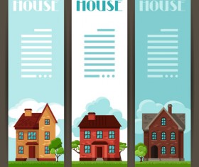 House flat banner vector material 01