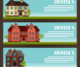 House flat banner vector material 02