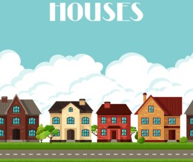 House flat style vector background 02