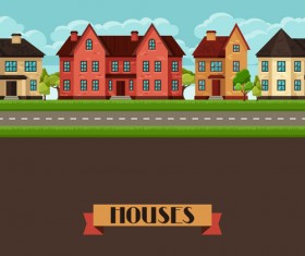 House flat style vector background 03