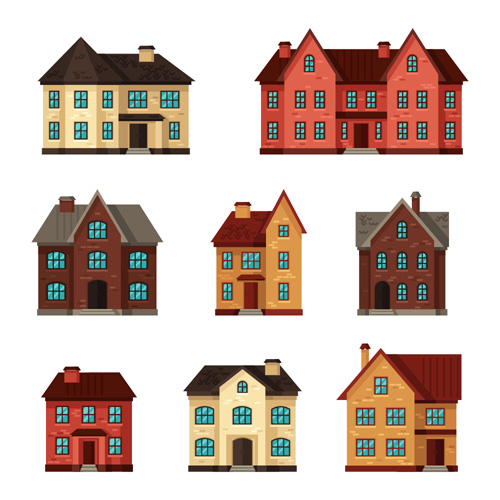 House flat style vector background 04