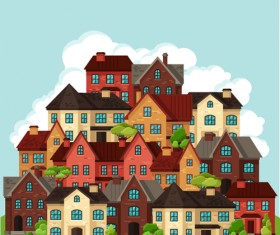 House flat style vector background 05