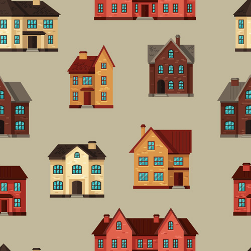 House flat style vector background 06