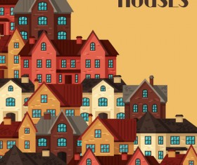 House flat style vector background 07