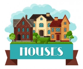 House flat style vector background 08