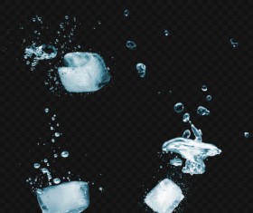 Ice cube with water vector background 01