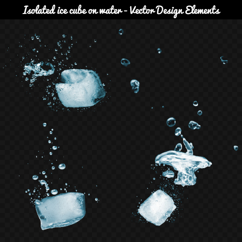 Ice cube with water vector background 01