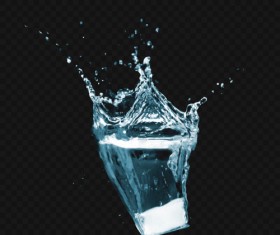 Ice cube with water vector background 02