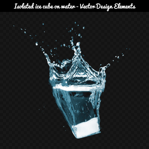 Ice cube with water vector background 02