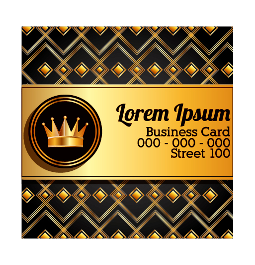Luxury gold business cards template vector 06