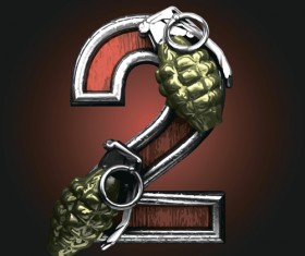 Military with metal number vintage vector 02