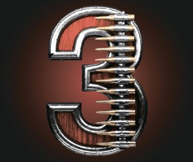 Military with metal number vintage vector 03