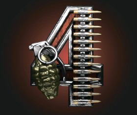 Military with metal number vintage vector 04