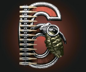 Military with metal number vintage vector 06