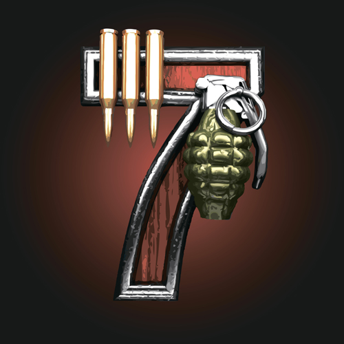 Military with metal number vintage vector 07