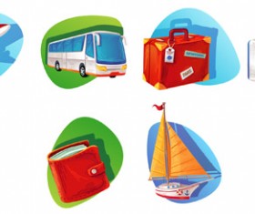 Modern traveling icons vector set