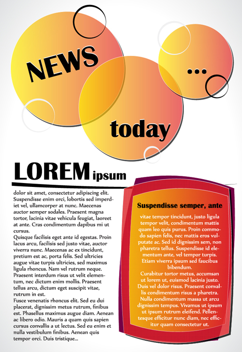News page website template vector material 02