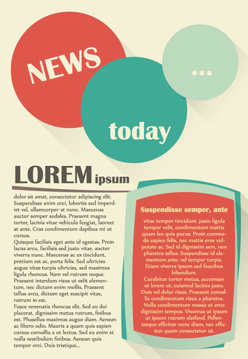 News page website template vector material 07