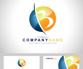 Original design logos with business cards vector 03