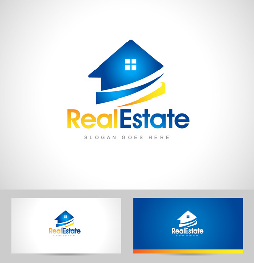 Original design logos with business cards vector 07