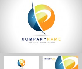 Original design logos with business cards vector 09