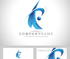 Original design logos with business cards vector 10