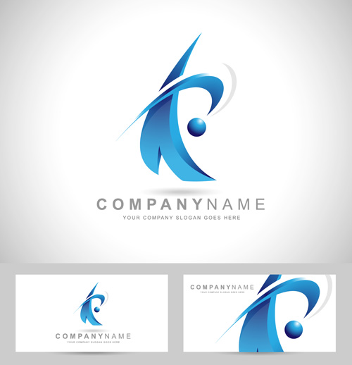 Original design logos with business cards vector 10