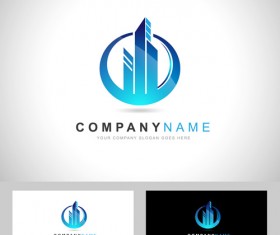 Original design logos with business cards vector 11