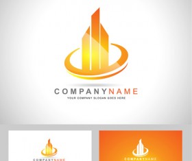 Original design logos with business cards vector 12