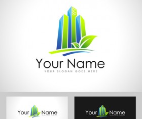 Original design logos with business cards vector 13