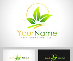 Original design logos with business cards vector 14