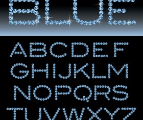 Ornate diamond alphabet font vector 01