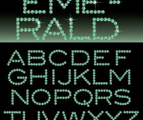 Ornate diamond alphabet font vector 02