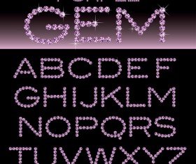 Ornate diamond alphabet font vector 03