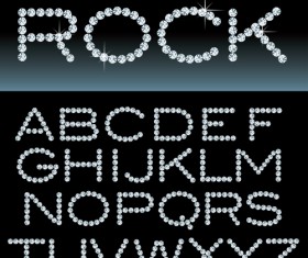 Ornate diamond alphabet font vector 04