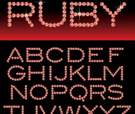 Ornate diamond alphabet font vector 05