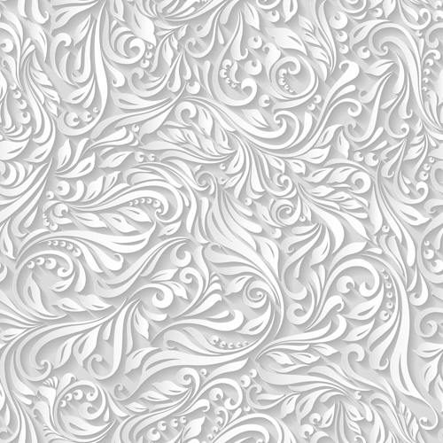 Paper floral white seamless pattern vector