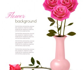 Pink rose beautiful background vectors 01